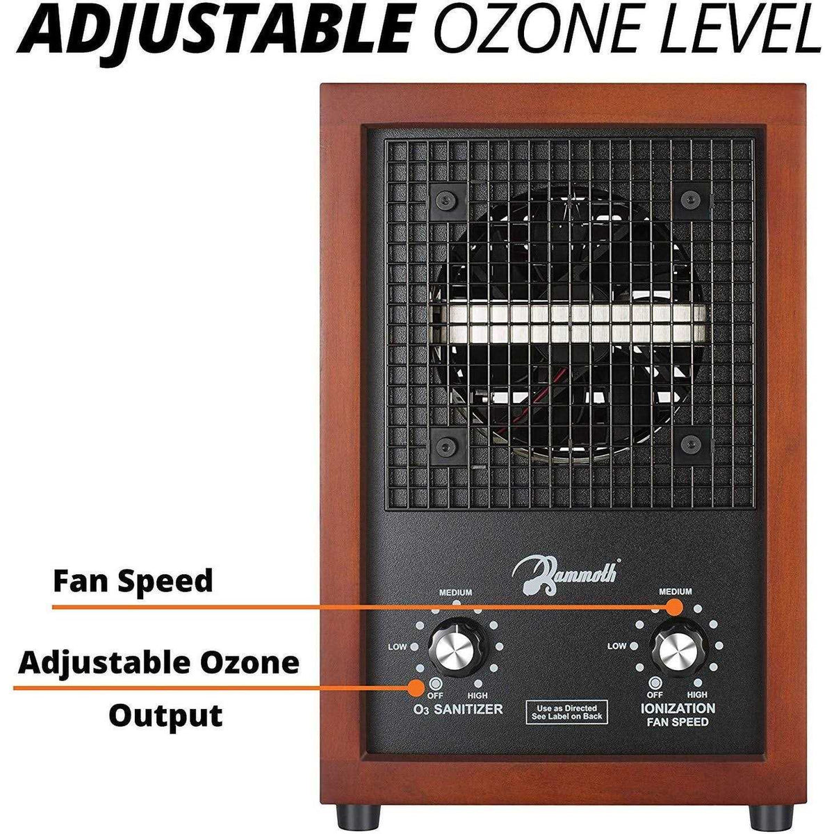 Mammoth Ion And Ozone Generator Air Purifier Ionizer And Deodorizer - Adjustable Up To 3,500 SqFt
