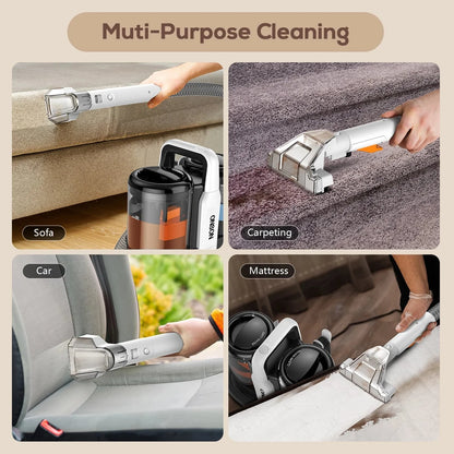 ONSON Portable Carpet Cleaner Machine, White, 450W, 11Kpa, 1.5L Clean Water Tank