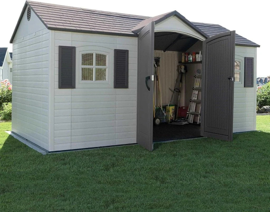 Outdoor Storage Shed, 8 x 15 Foot, Desert Sand - 6446