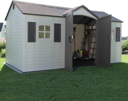 Outdoor Storage Shed, 8 x 15 Foot, Desert Sand - 6446