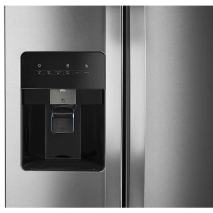 Side-By-Side Refrigerator, 36-Inch Wide, 24 Cu. Ft., Stainless Steel