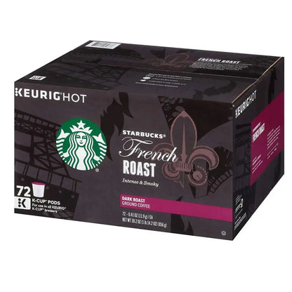 Starbucks French Roast Dark Roast Coffee K-Cup Pods, 72 Count