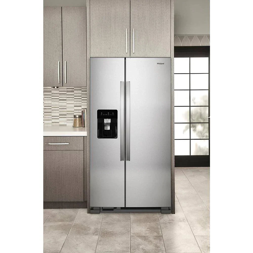 Side-By-Side Refrigerator, 36-Inch Wide, 24 Cu. Ft., Stainless Steel