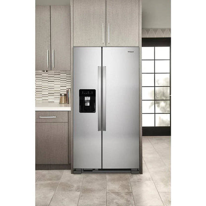 Side-By-Side Refrigerator, 36-Inch Wide, 24 Cu. Ft., Stainless Steel