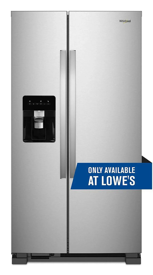 Side-By-Side Refrigerator, 36-Inch Wide, 24 Cu. Ft., Stainless Steel