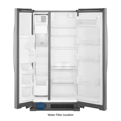 Side-By-Side Refrigerator, 36-Inch Wide, 24 Cu. Ft., Stainless Steel