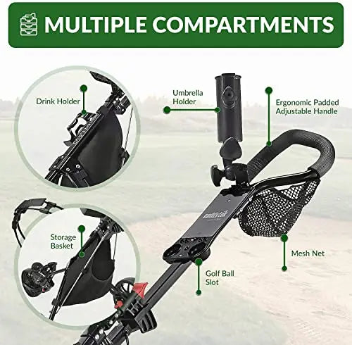 Caddytek CaddyLite 11.5 V3 3-Wheel Golf Push Cart - SuperLite Deluxe