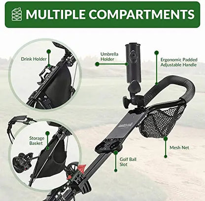 Caddytek CaddyLite 11.5 V3 3-Wheel Golf Push Cart - SuperLite Deluxe