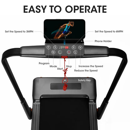 MaxKare 2-in-1 Folding Under Desk Treadmill, 2.5HP, 7.5MPH, 265 lbs Capacity