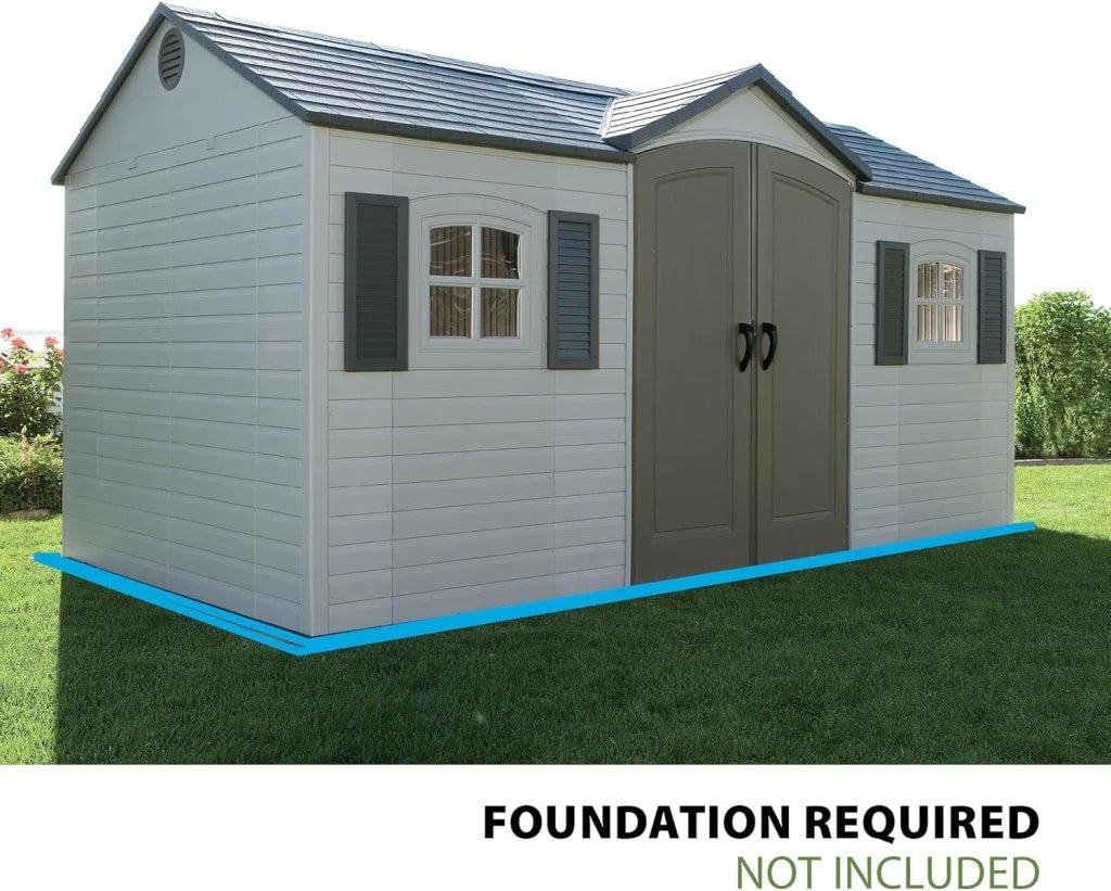 Outdoor Storage Shed, 8 x 15 Foot, Desert Sand - 6446