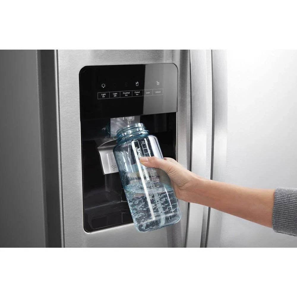 Side-By-Side Refrigerator, 36-Inch Wide, 24 Cu. Ft., Stainless Steel