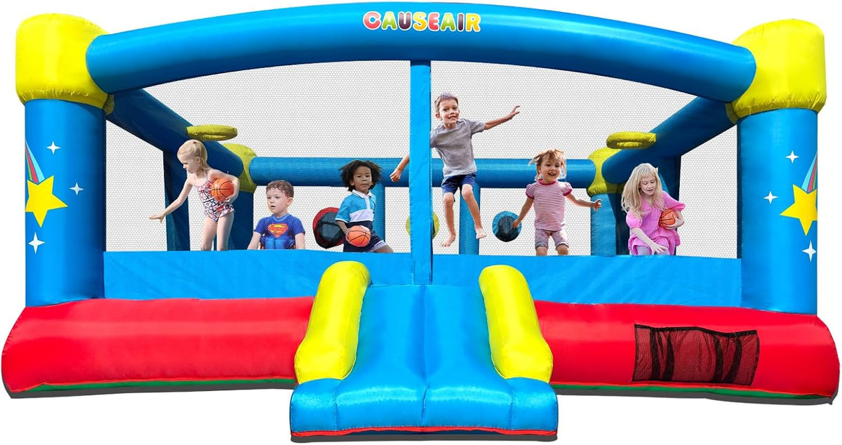 Causeair Inflatable Bounce House 15ft x 14.8ft, Reinforced PVC Bounce Floor, 6 Kids