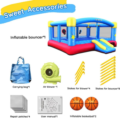 Causeair Inflatable Bounce House 15ft x 14.8ft, Reinforced PVC Bounce Floor, 6 Kids
