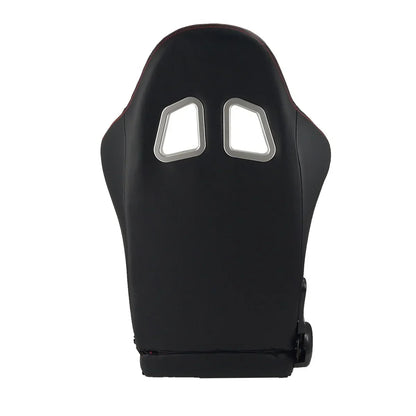 PVC Single Adjuster Double Track Racing Seats, Black - Pair